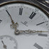 Around 1910 Antique Omega pocket watch with swan engraving square silver side case works well